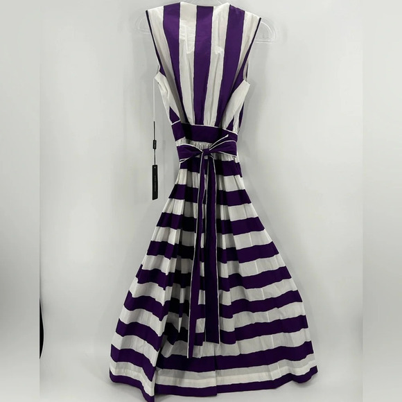 Dolce & Gabbana Monte Carlo Exclusive Je’ Taime Purple White Stripe Wrap Midi 38 - Picture 6 of 13